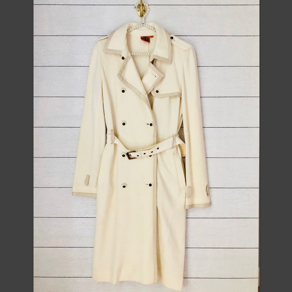 Tory Burch cream trench style coat size small